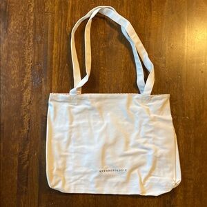 Anthropologie Ivory Canvas Tote
